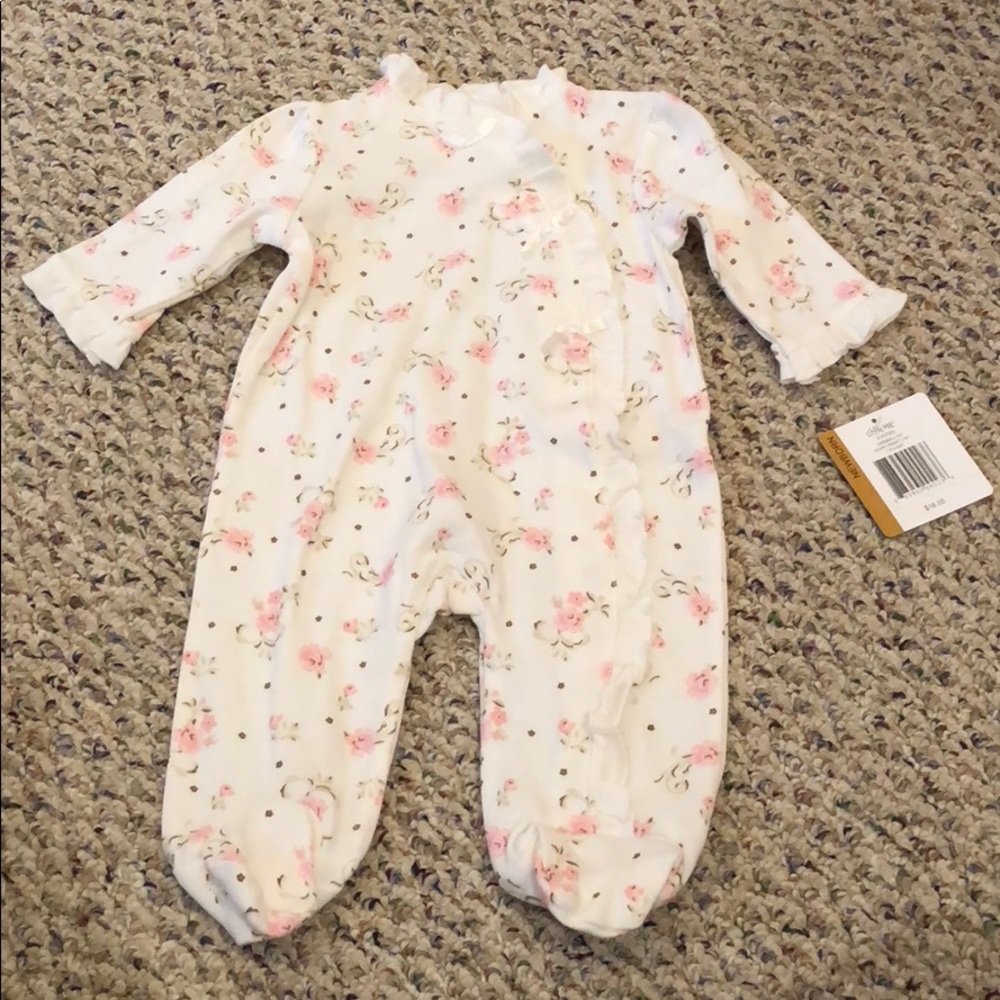 NWT Little Me Floral Footed Bodysuit